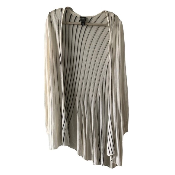 Chico's Travelers Womens Size Medium Multicolor Stripe Open Cardigan Sweater - Picture 1 of 4
